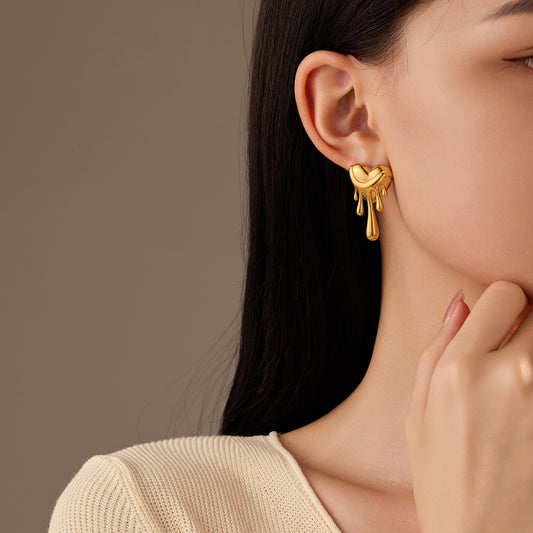The Amara Drip Heart Earrings