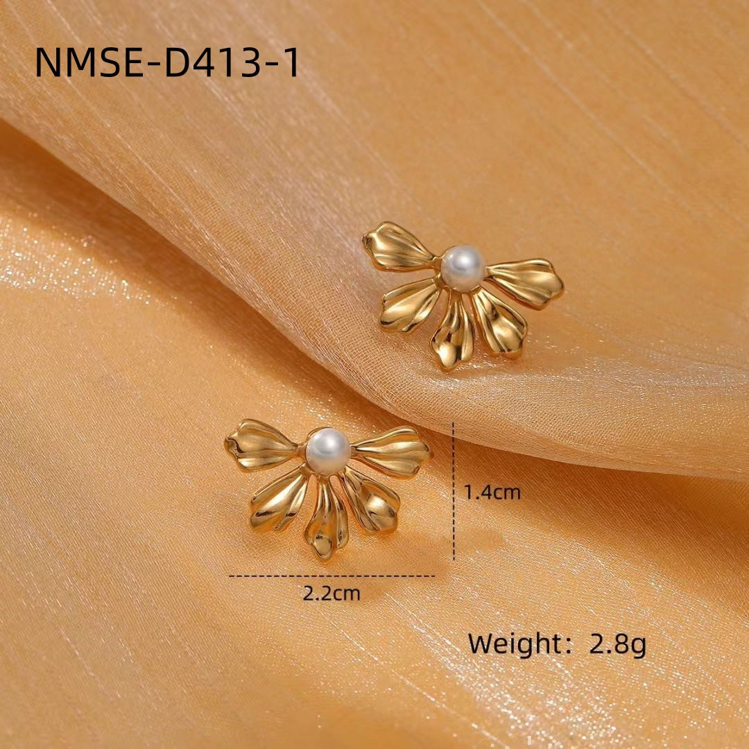 The Celeste Pearl Stainless Steel Earrings