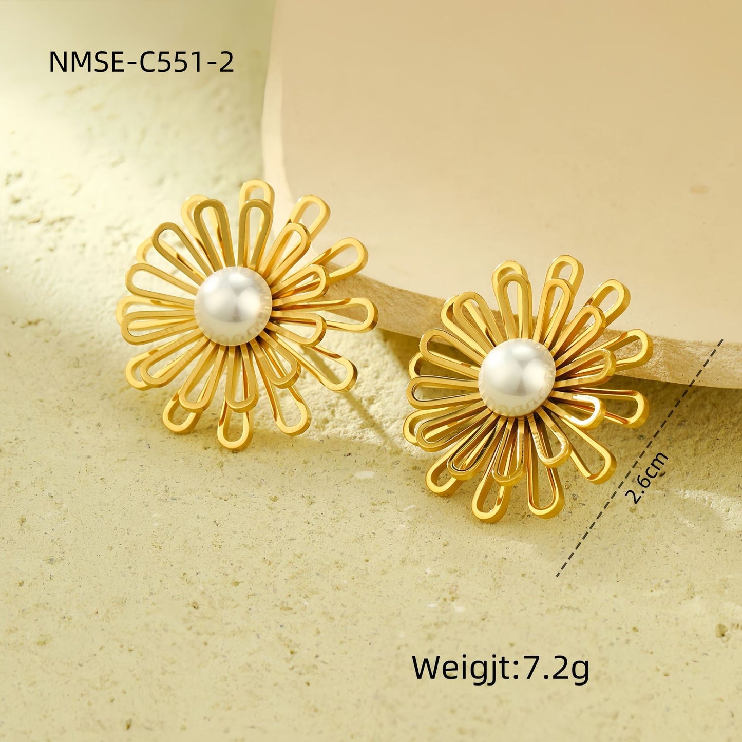 The Celeste Pearl Stainless Steel Earrings