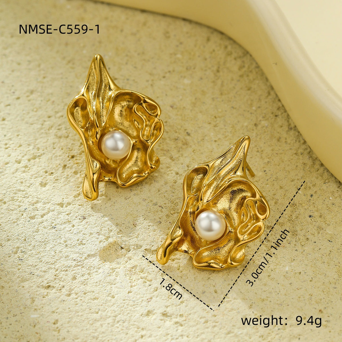 The Celeste Pearl Stainless Steel Earrings