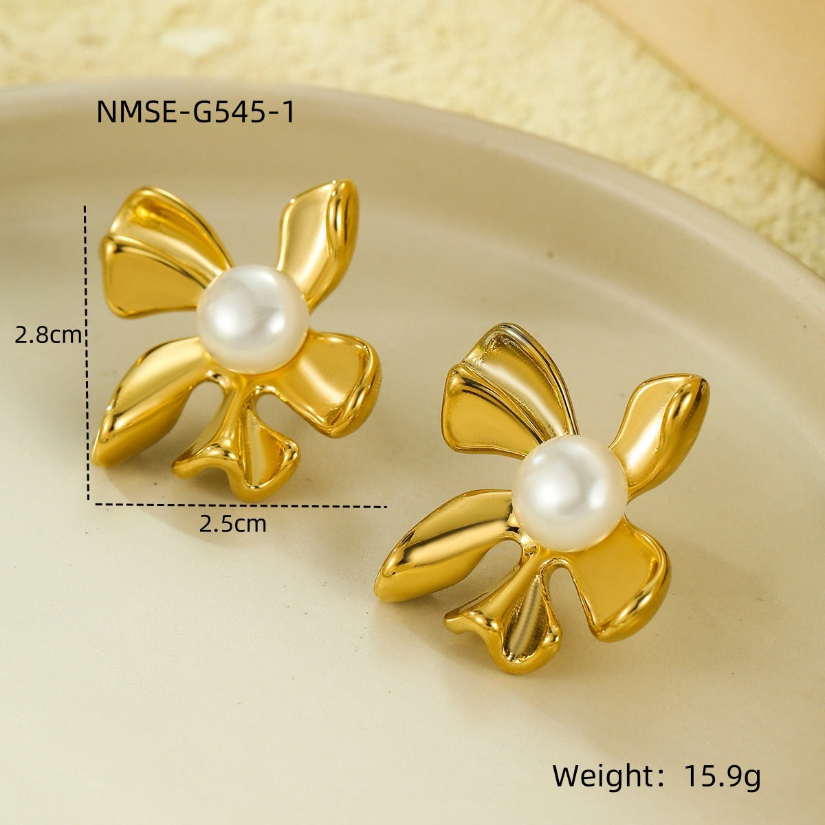 The Celeste Pearl Stainless Steel Earrings