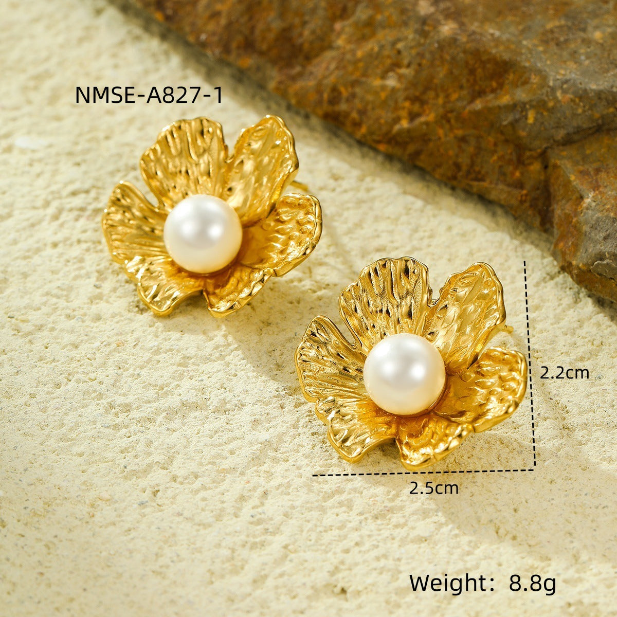 The Celeste Pearl Stainless Steel Earrings